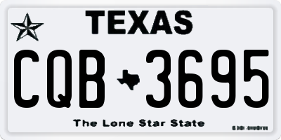 TX license plate CQB3695
