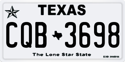 TX license plate CQB3698