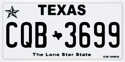 TX license plate CQB3699