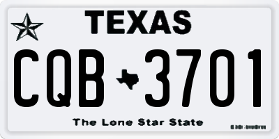 TX license plate CQB3701