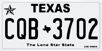TX license plate CQB3702