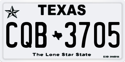 TX license plate CQB3705
