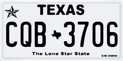 TX license plate CQB3706