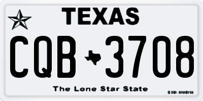 TX license plate CQB3708