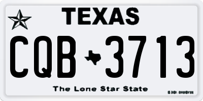 TX license plate CQB3713