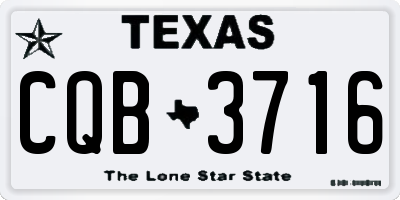 TX license plate CQB3716