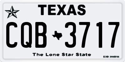 TX license plate CQB3717