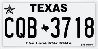 TX license plate CQB3718