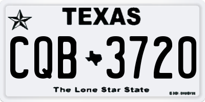 TX license plate CQB3720