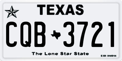 TX license plate CQB3721
