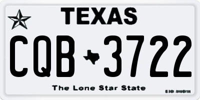 TX license plate CQB3722
