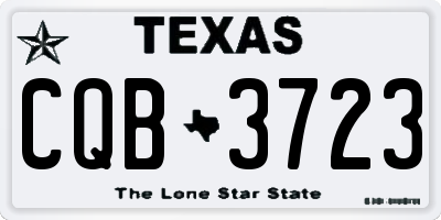 TX license plate CQB3723