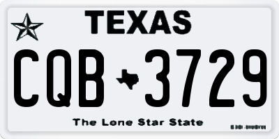 TX license plate CQB3729