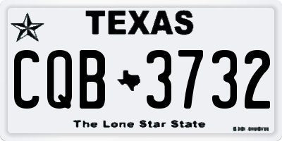 TX license plate CQB3732