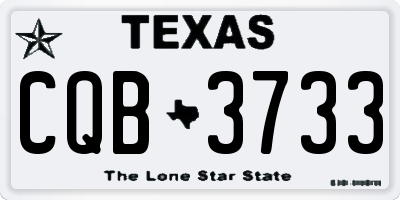 TX license plate CQB3733