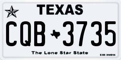 TX license plate CQB3735