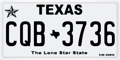 TX license plate CQB3736
