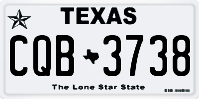 TX license plate CQB3738
