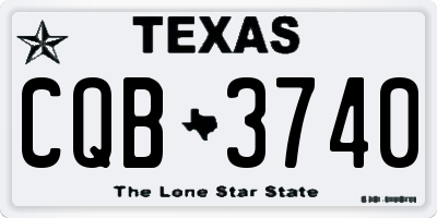 TX license plate CQB3740