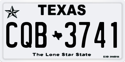 TX license plate CQB3741