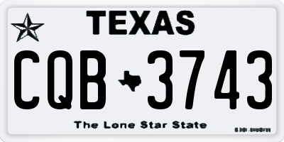 TX license plate CQB3743