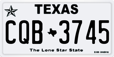 TX license plate CQB3745