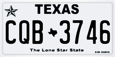 TX license plate CQB3746