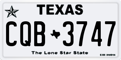 TX license plate CQB3747
