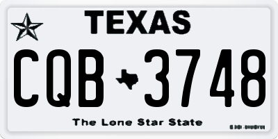 TX license plate CQB3748