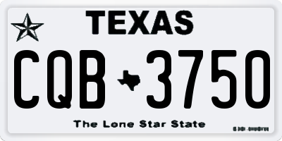 TX license plate CQB3750
