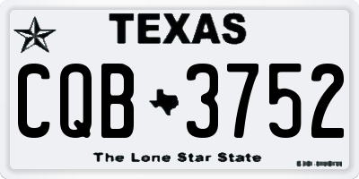 TX license plate CQB3752