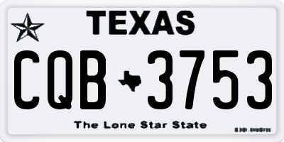 TX license plate CQB3753