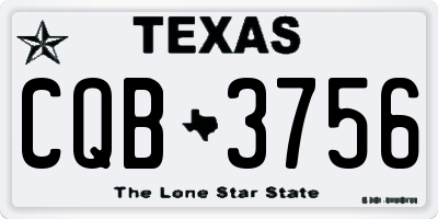 TX license plate CQB3756