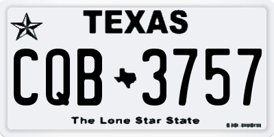 TX license plate CQB3757