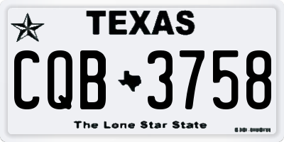 TX license plate CQB3758