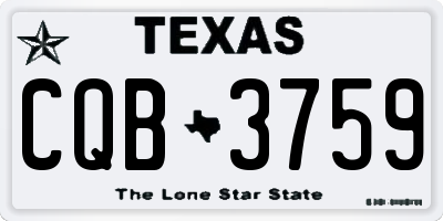 TX license plate CQB3759