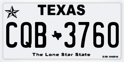 TX license plate CQB3760
