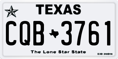 TX license plate CQB3761