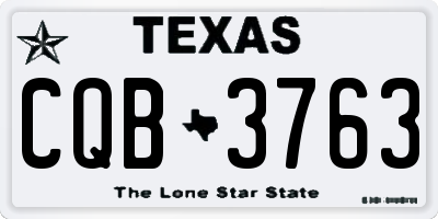 TX license plate CQB3763