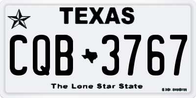 TX license plate CQB3767