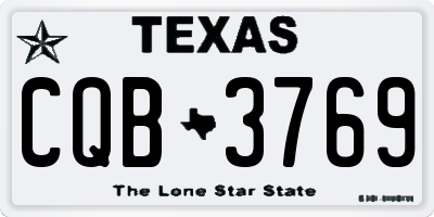 TX license plate CQB3769
