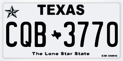 TX license plate CQB3770