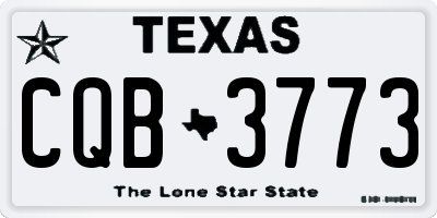 TX license plate CQB3773