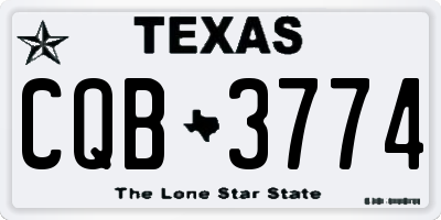 TX license plate CQB3774