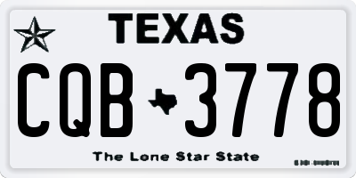 TX license plate CQB3778