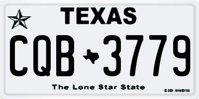 TX license plate CQB3779