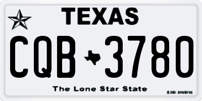TX license plate CQB3780