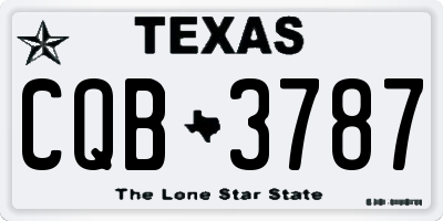 TX license plate CQB3787