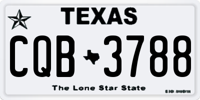 TX license plate CQB3788