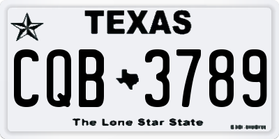 TX license plate CQB3789